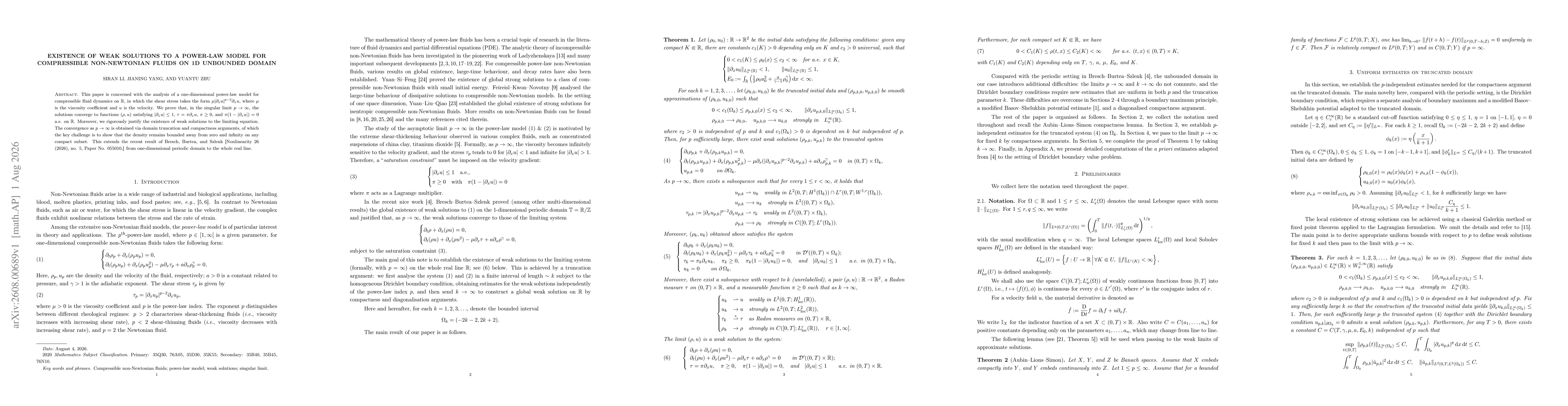Thumbnail for Existence of Weak Solutions to a Power-Law Model for Compressible Non-Newtonian Fluids on 1D Unbounded Domain