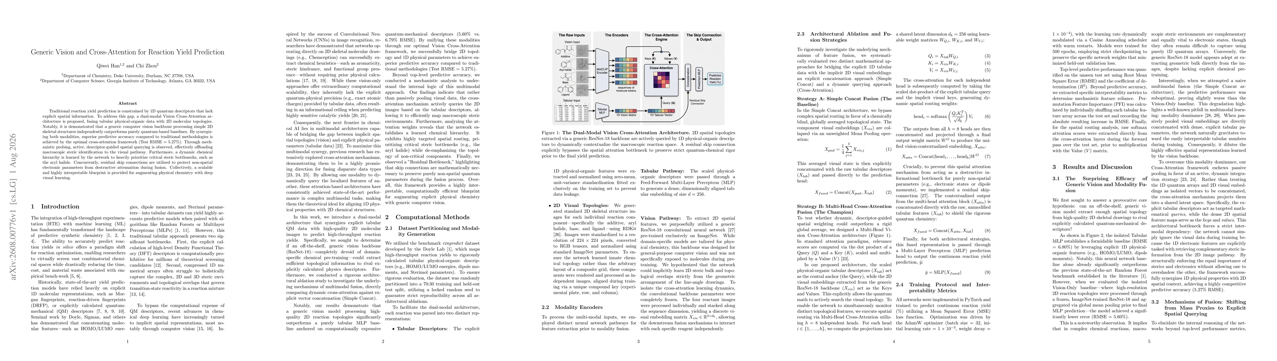 Thumbnail for Generic Vision and Cross-Attention for Reaction Yield Prediction