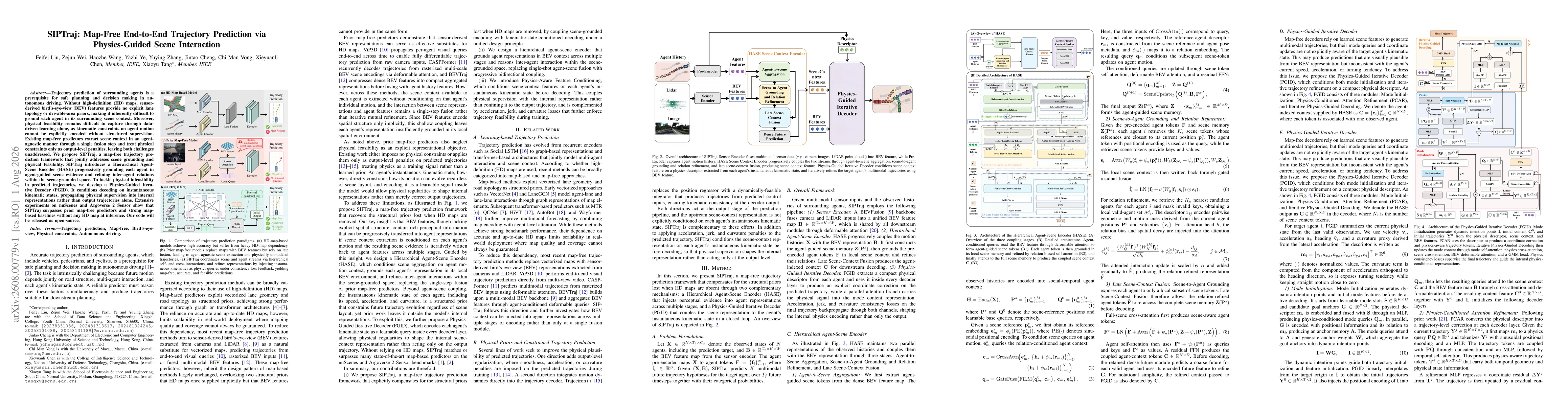 Thumbnail for SIPTraj: Map-Free End-to-End Trajectory Prediction via Physics-Guided Scene Interaction