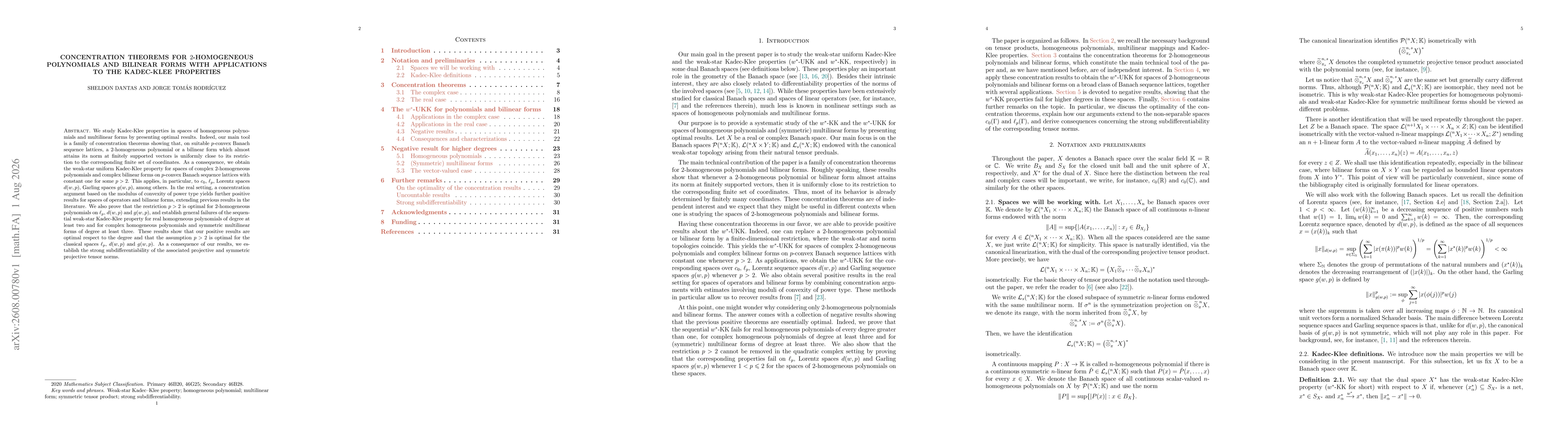 Thumbnail for Concentration theorems for $2$-homogeneous polynomials and bilinear forms with applications to the Kadec-Klee properties