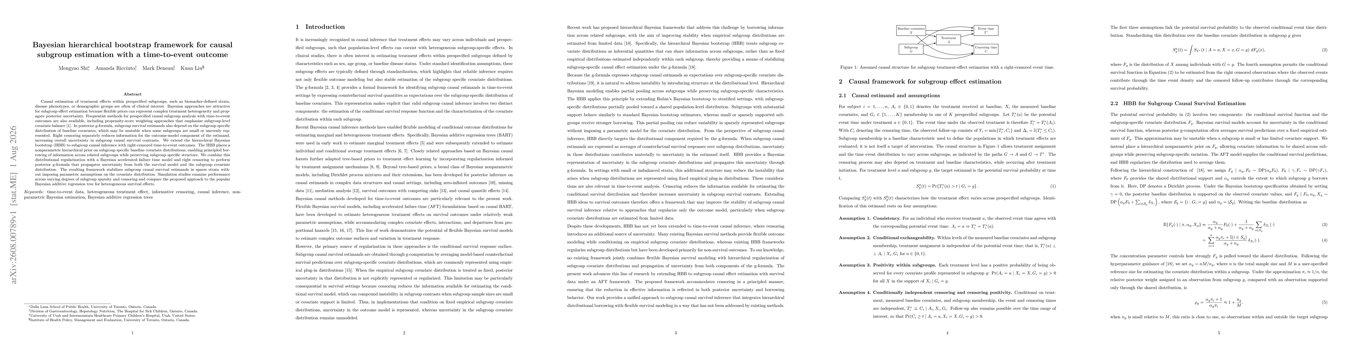 Thumbnail for Bayesian hierarchical bootstrap framework for causal subgroup estimation with a time-to-event outcome