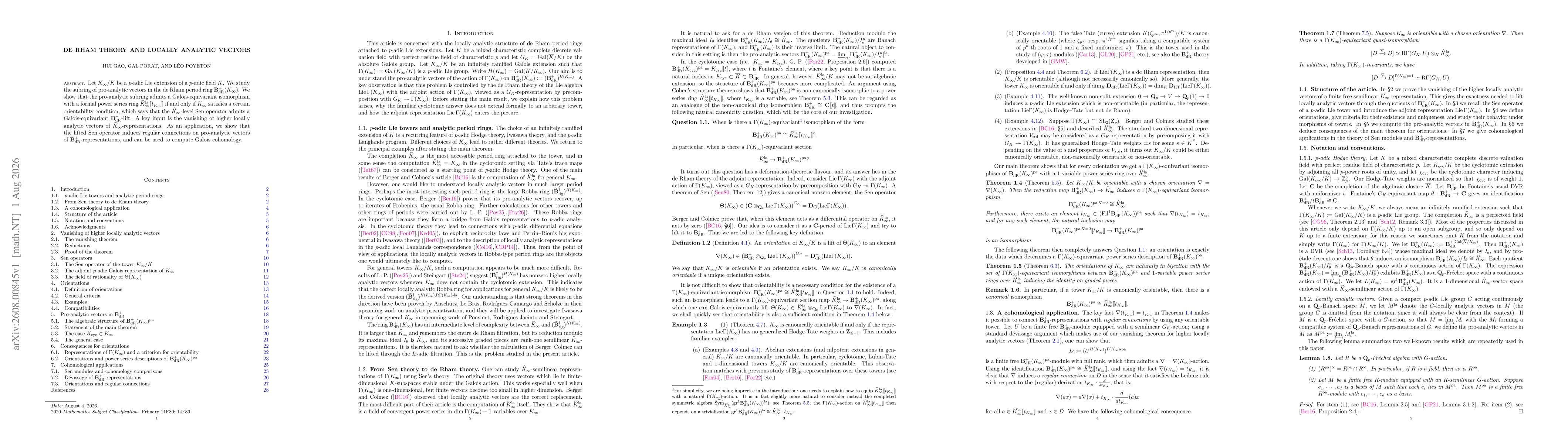 Thumbnail for de Rham theory and locally analytic vectors