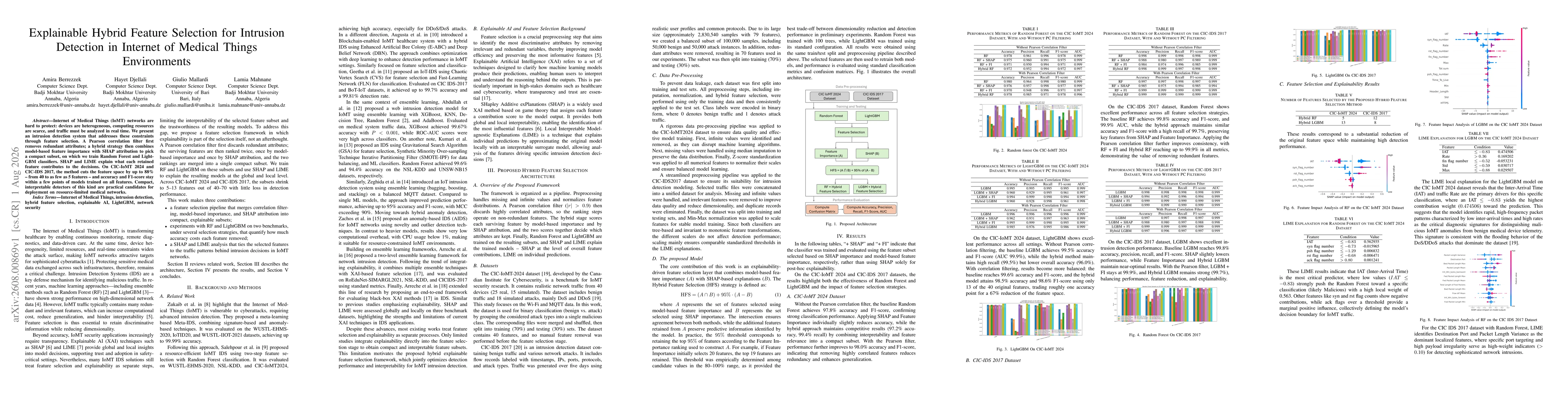 Thumbnail for Explainable Hybrid Feature Selection for Intrusion Detection in Internet of Medical Things Environments