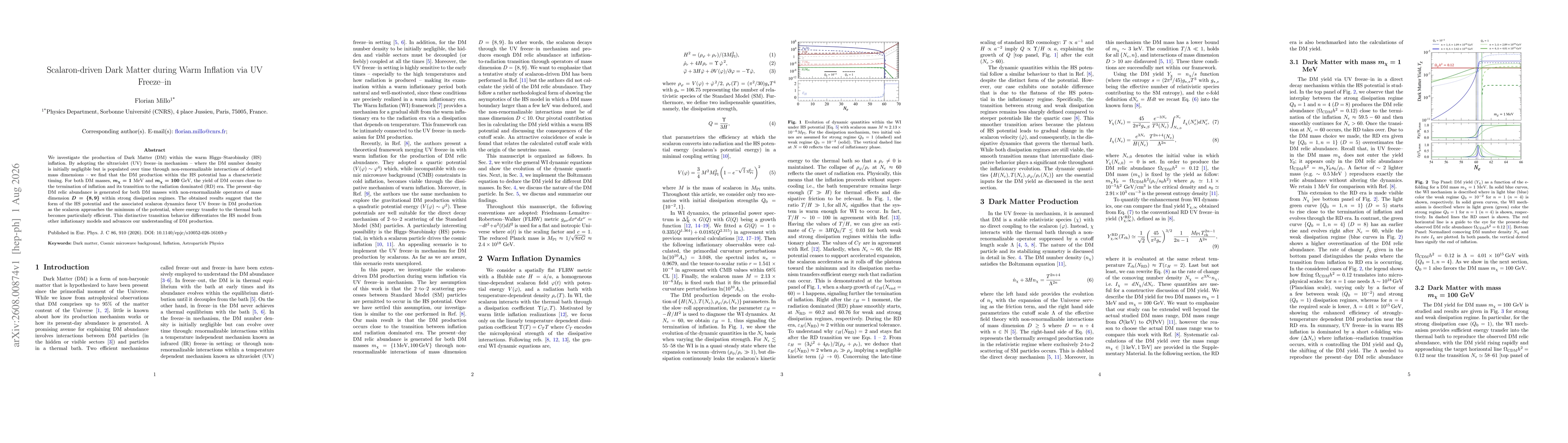 Thumbnail for Scalaron-driven Dark Matter during Warm Inflation via UV Freeze--in