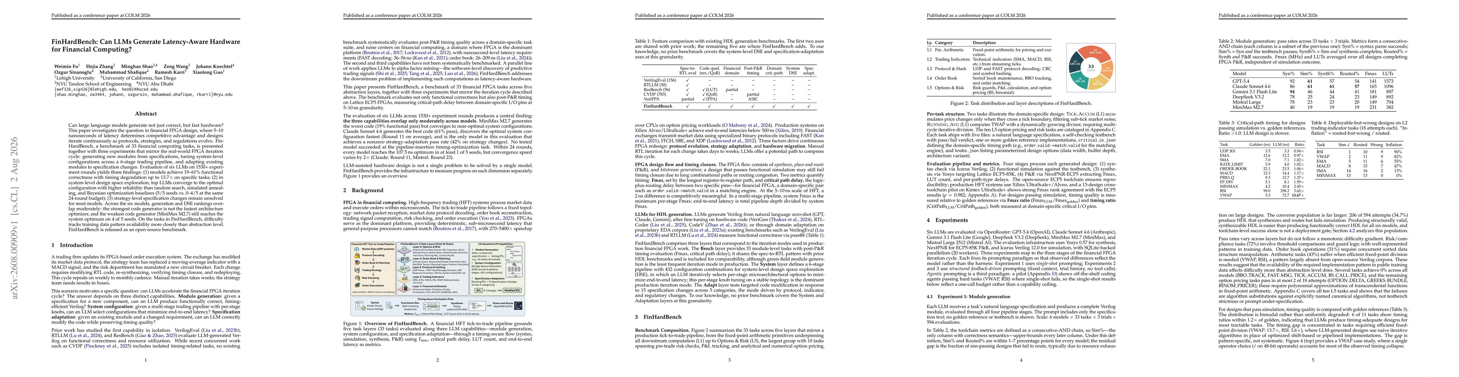 Thumbnail for FinHardBench: Can LLMs Generate Latency-Aware Hardware for Financial Computing?