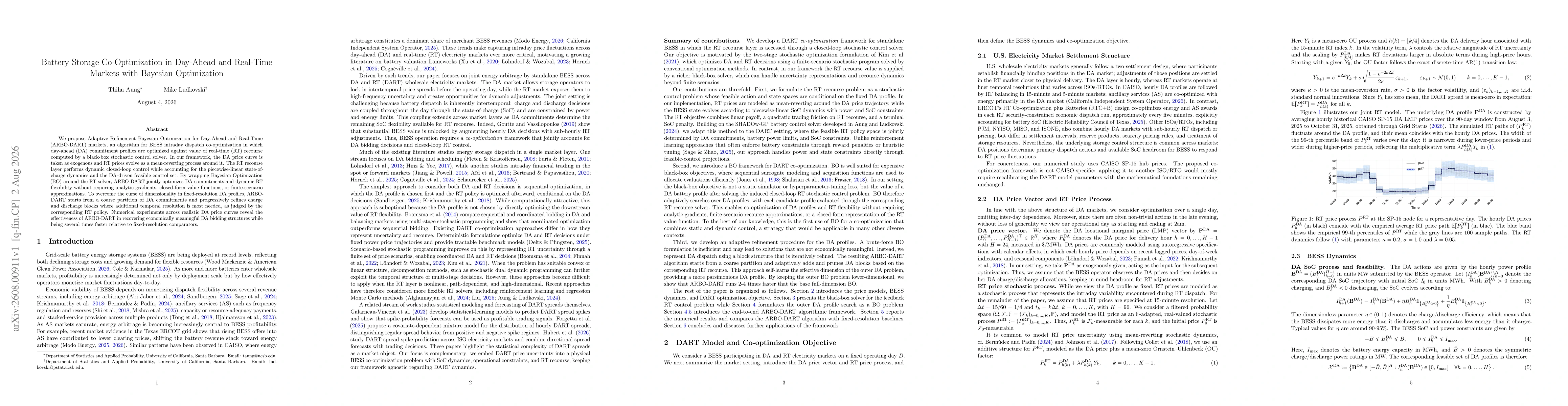 Thumbnail for Battery Storage Co-Optimization in Day-Ahead and Real-Time Markets with Bayesian Optimization