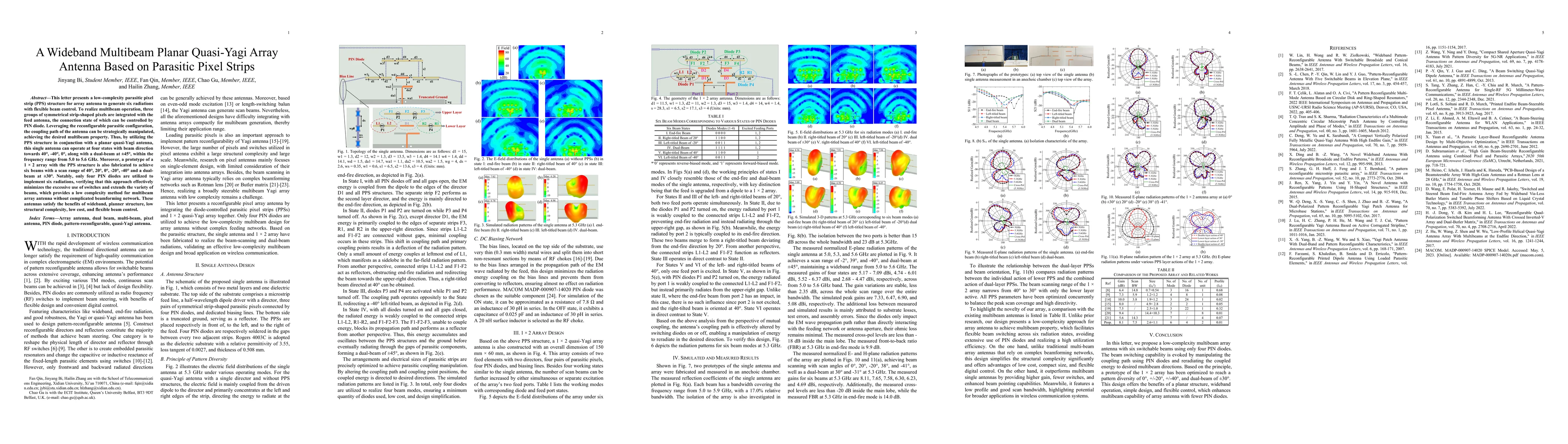 Thumbnail for A Wideband Multibeam Planar Quasi-Yagi Array Antenna Based on Parasitic Pixel Strips