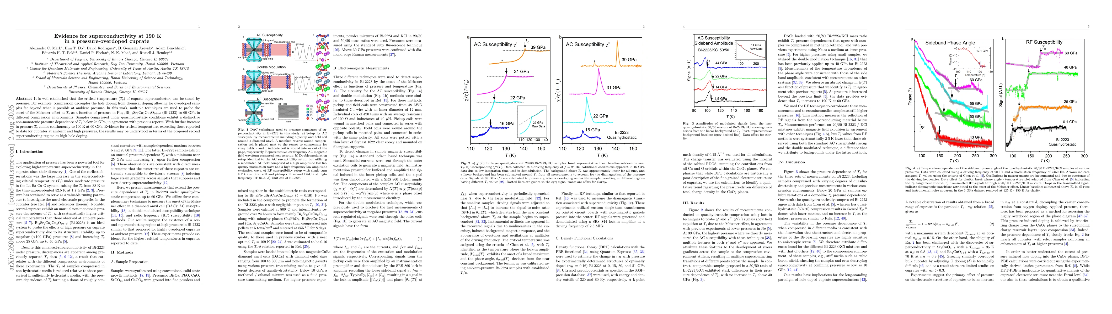 Thumbnail for Evidence for superconductivity at 190 K in a pressure-overdoped cuprate