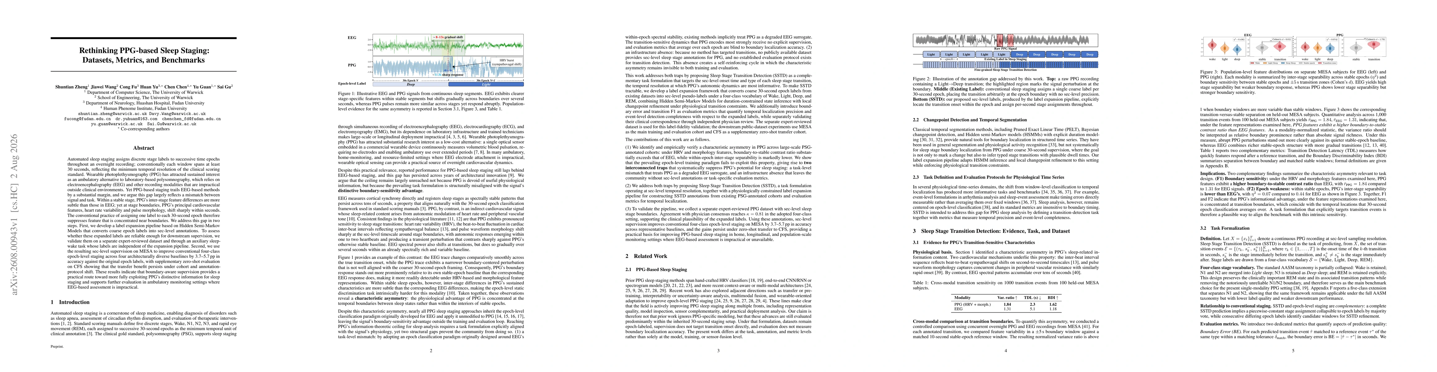Thumbnail for Rethinking PPG-based Sleep Staging: Datasets, Metrics, and Benchmarks