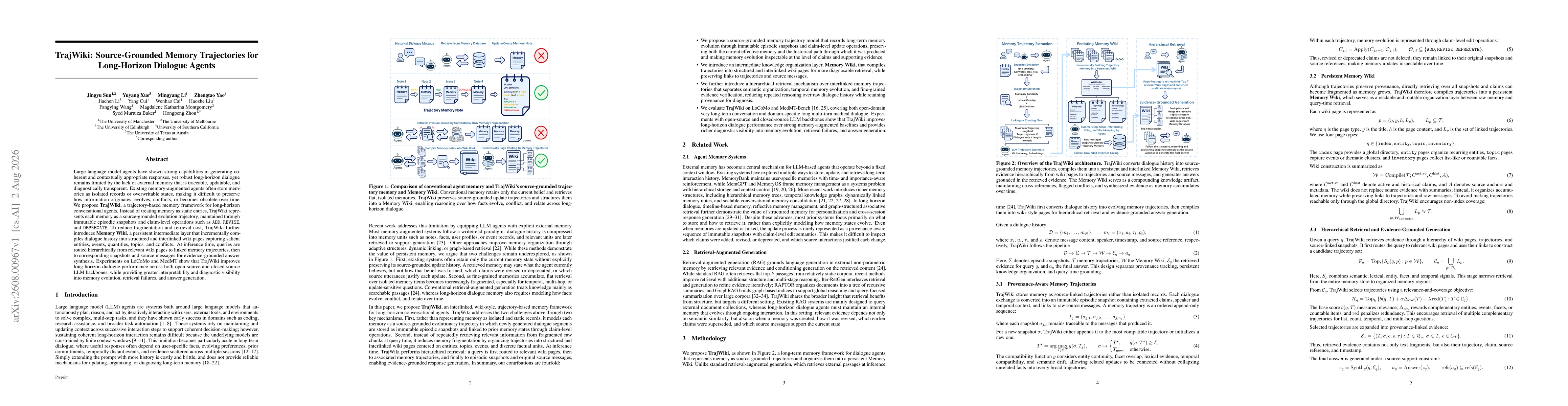 Thumbnail for TrajWiki: Source-Grounded Memory Trajectories for Long-Horizon Dialogue Agents