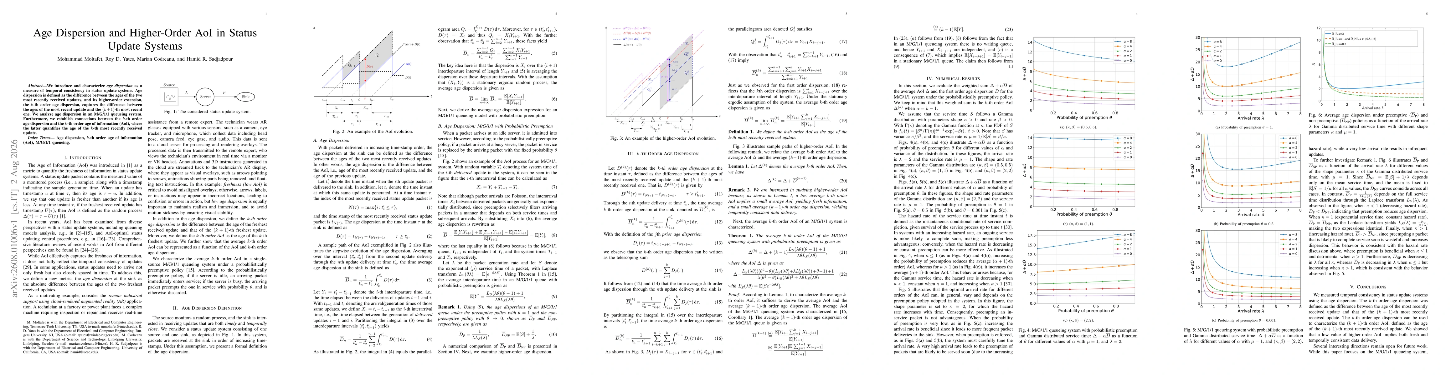 Thumbnail for Age Dispersion and Higher-Order AoI in Status Update Systems