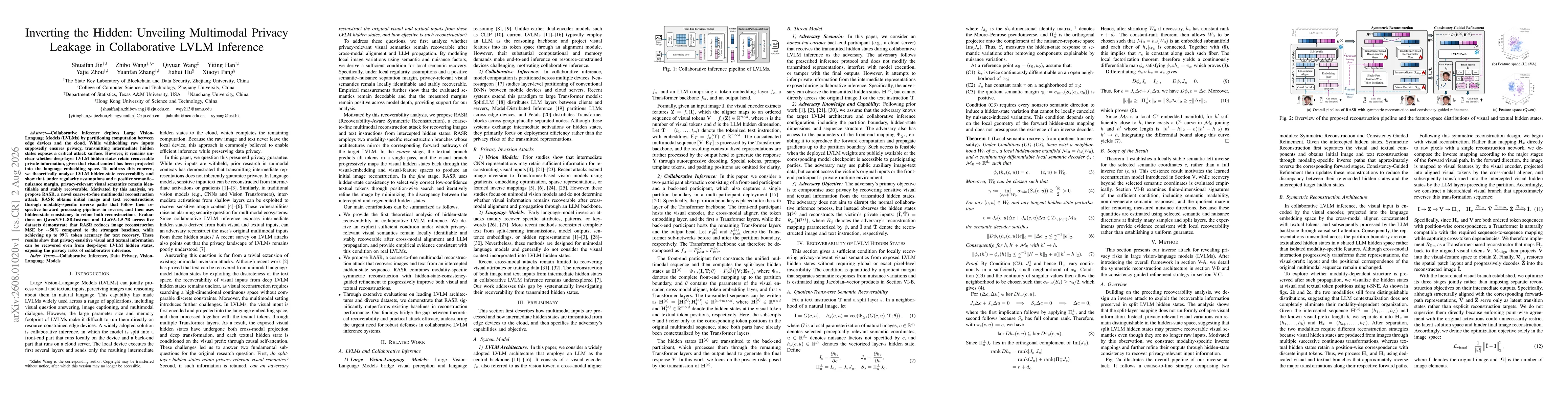 Thumbnail for Inverting the Hidden: Unveiling Multimodal Privacy Leakage in Collaborative LVLM Inference