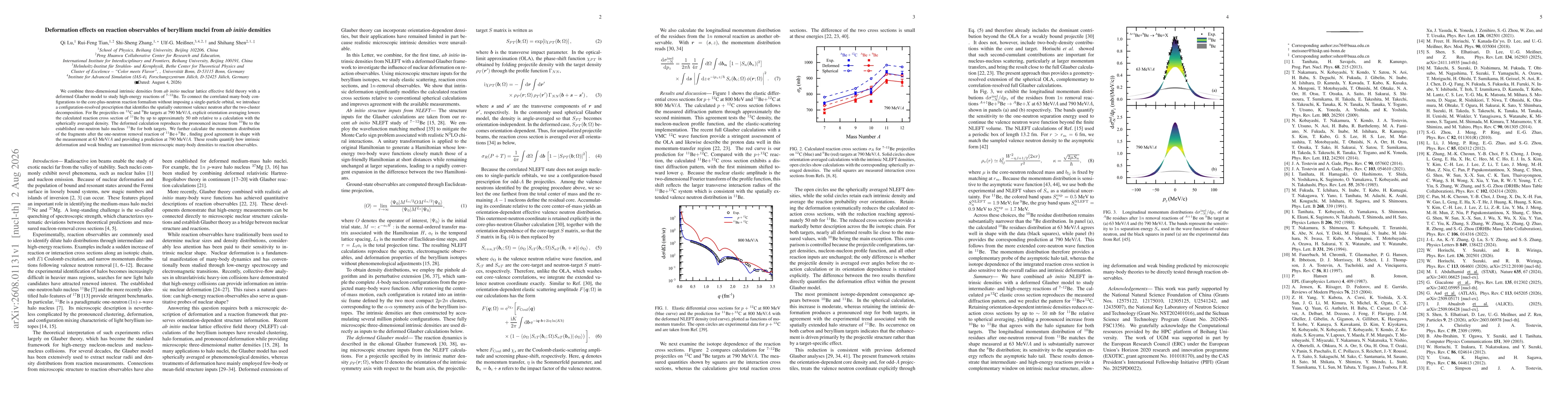 Thumbnail for Deformation effects on reaction observables of beryllium nuclei from ab initio densities