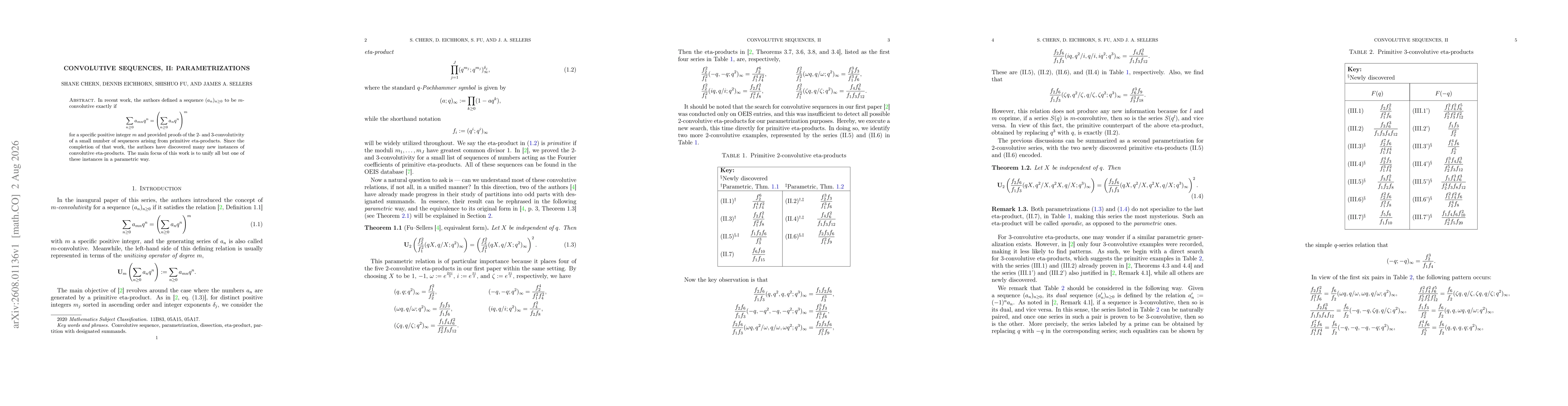 Thumbnail for Convolutive sequences, II: Parametrizations