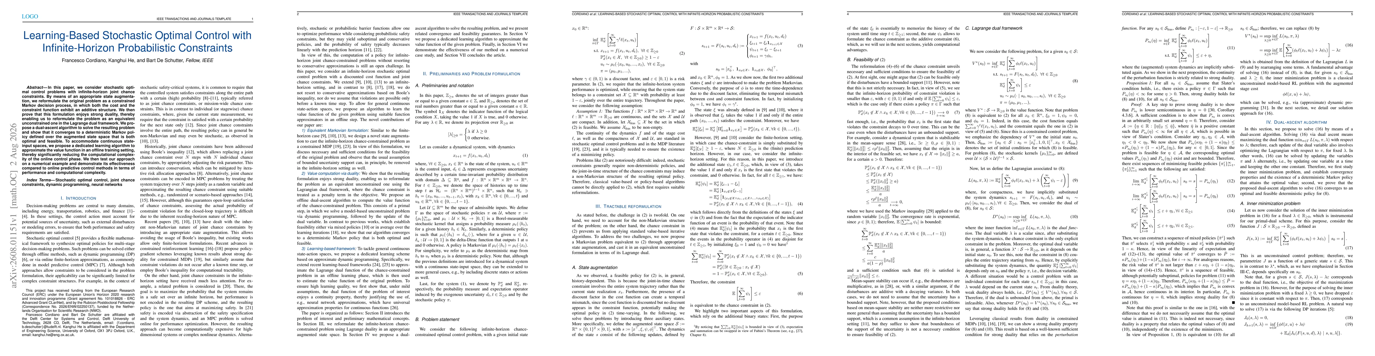 Thumbnail for Learning-Based Stochastic Optimal Control with Infinite-Horizon Probabilistic Constraints