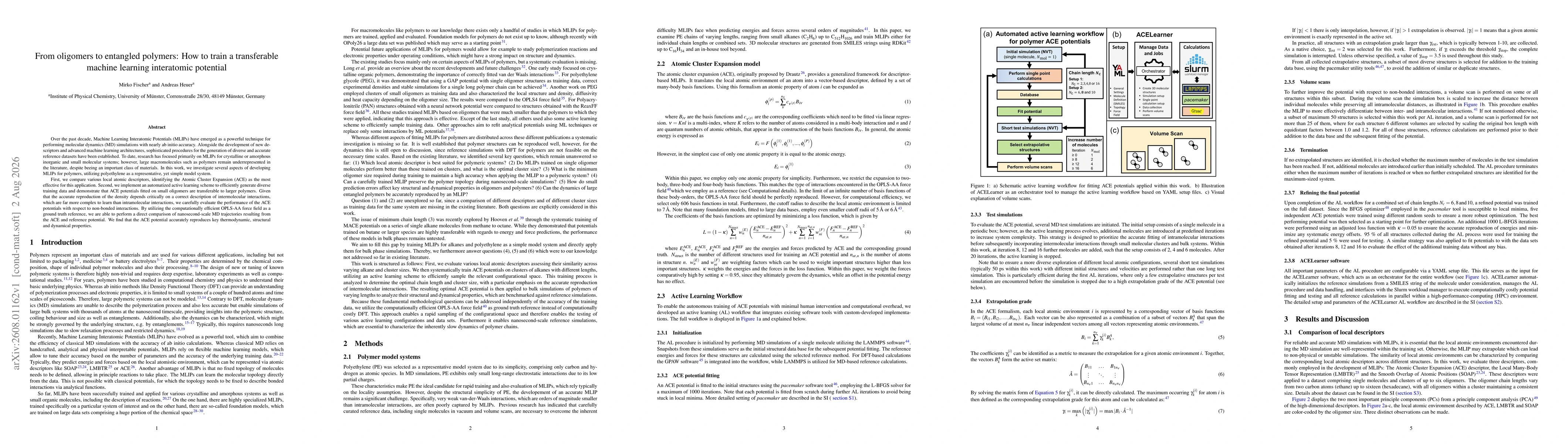 Thumbnail for From oligomers to entangled polymers: How to train a transferable machine learning interatomic potential