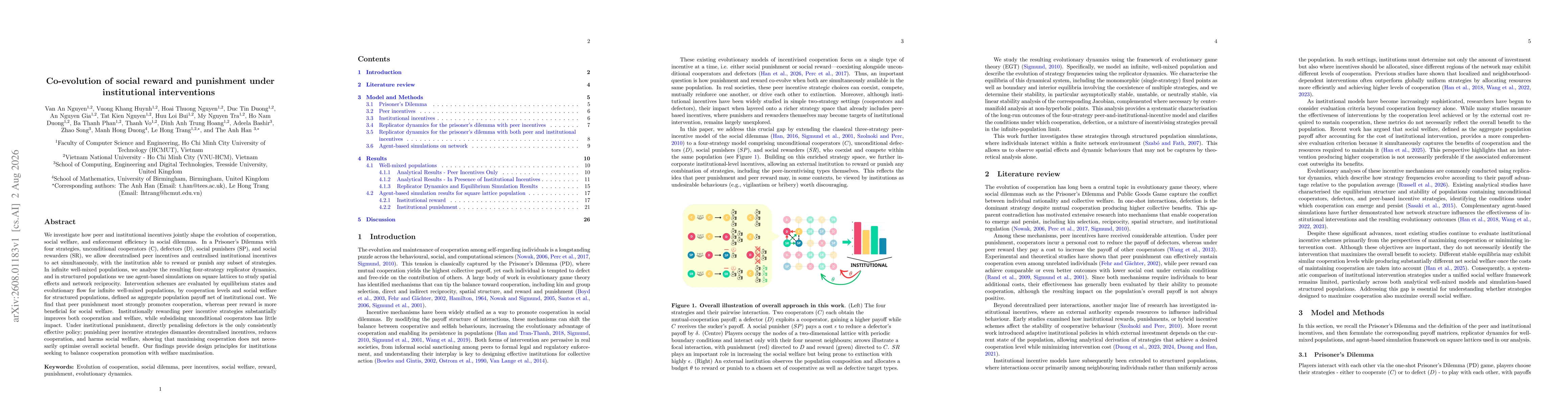 Thumbnail for Co-evolution of social reward and punishment under institutional interventions