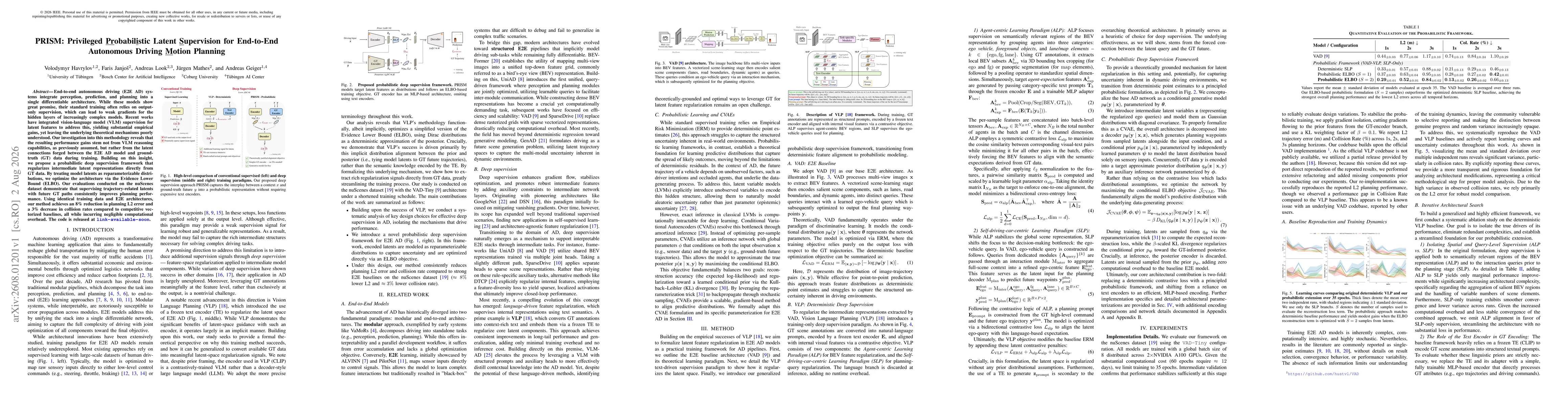 Thumbnail for PRISM: Privileged Probabilistic Latent Supervision for End-to-End Autonomous Driving Motion Planning
