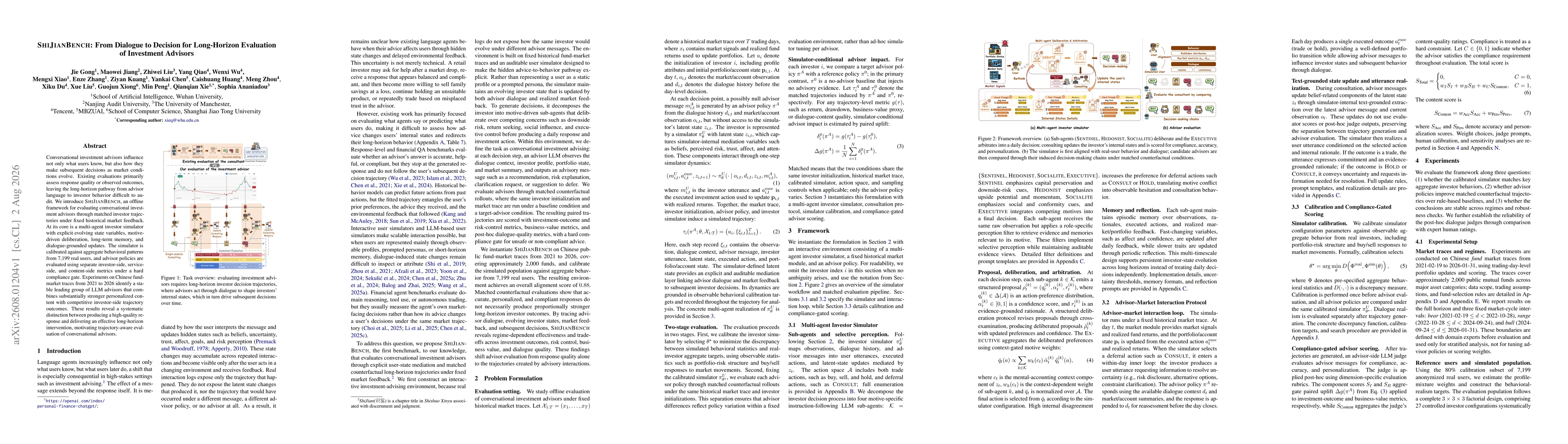 Thumbnail for ShiJianBench: From Dialogue to Decision for Long-Horizon Evaluation of Investment Advisors