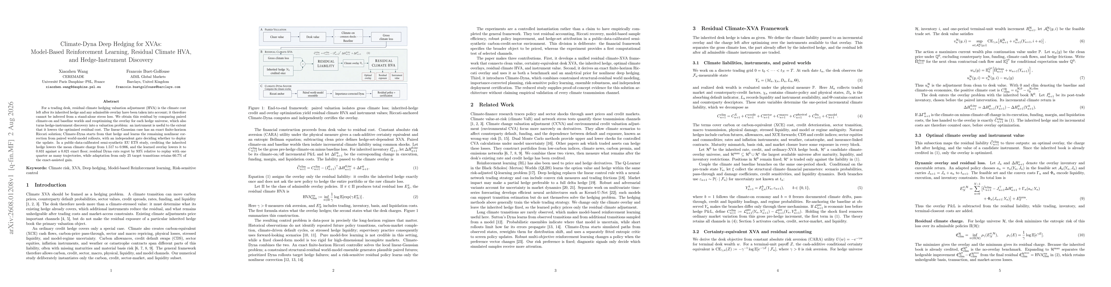 Thumbnail for Climate-Dyna Deep Hedging for XVAs: Model-Based Reinforcement Learning, Residual Climate HVA, and Hedge-Instrument Discovery