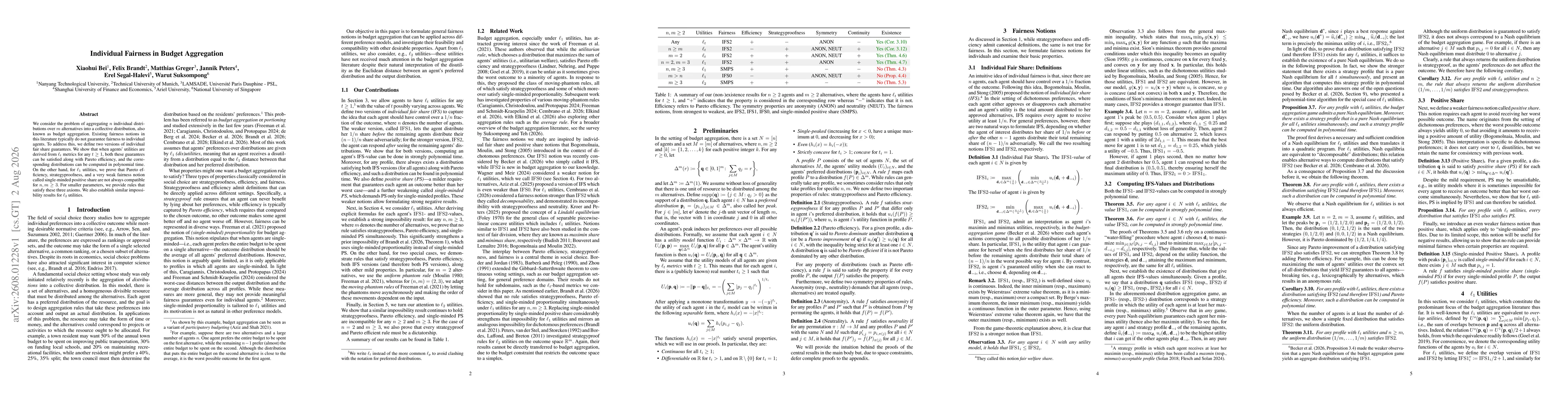 Thumbnail for Individual Fairness in Budget Aggregation