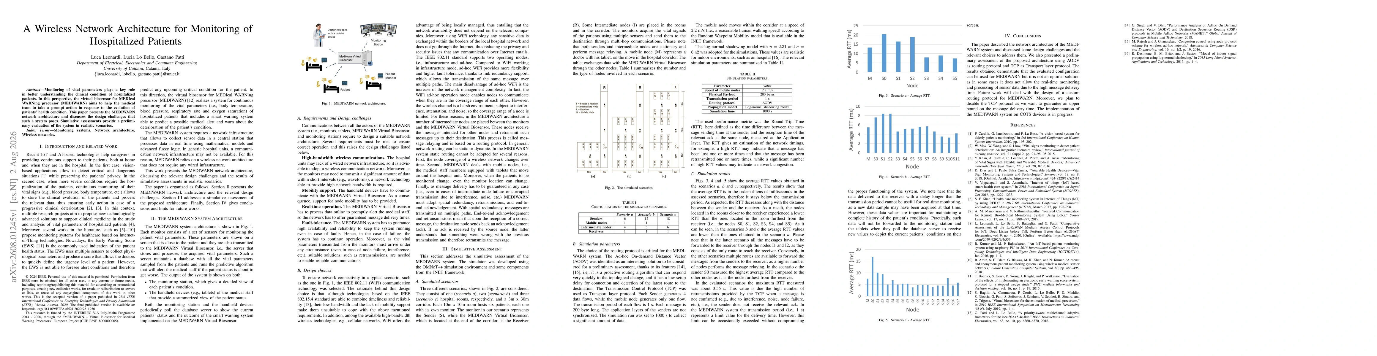 Thumbnail for A Wireless Network Architecture for Monitoring of Hospitalized Patients