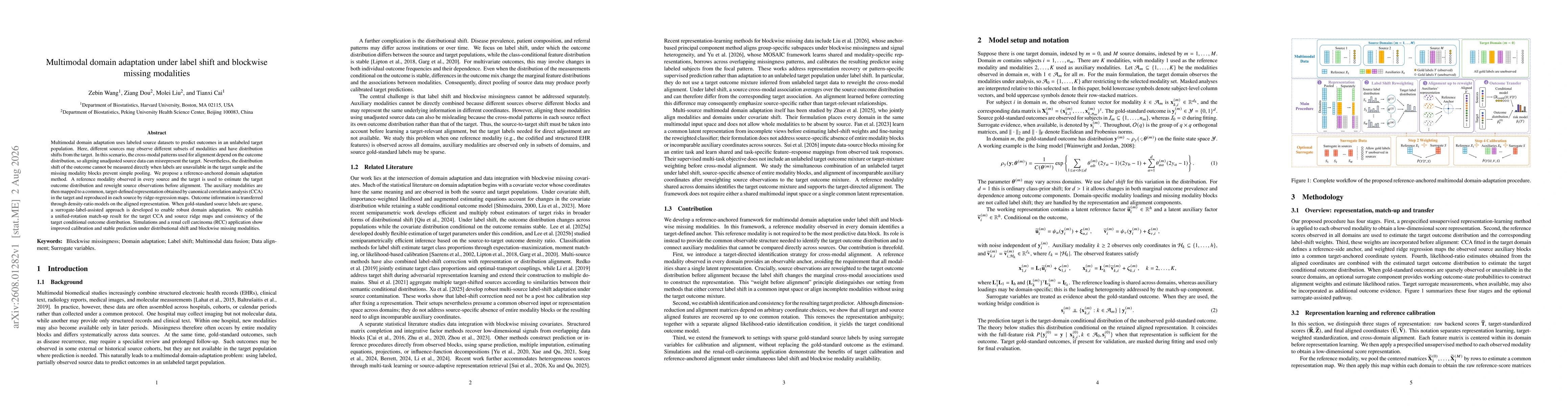 Thumbnail for Multimodal domain adaptation under label shift and blockwise missing modalities