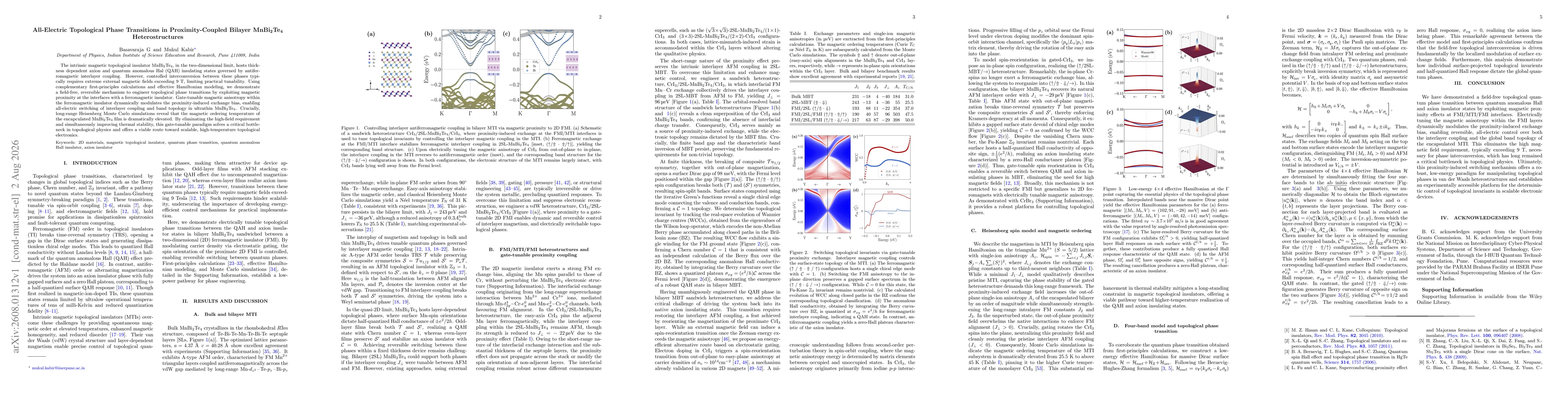Thumbnail for All-Electric Topological Phase Transitions in Proximity-Coupled Bilayer MnBi2Te4 Heterostructures