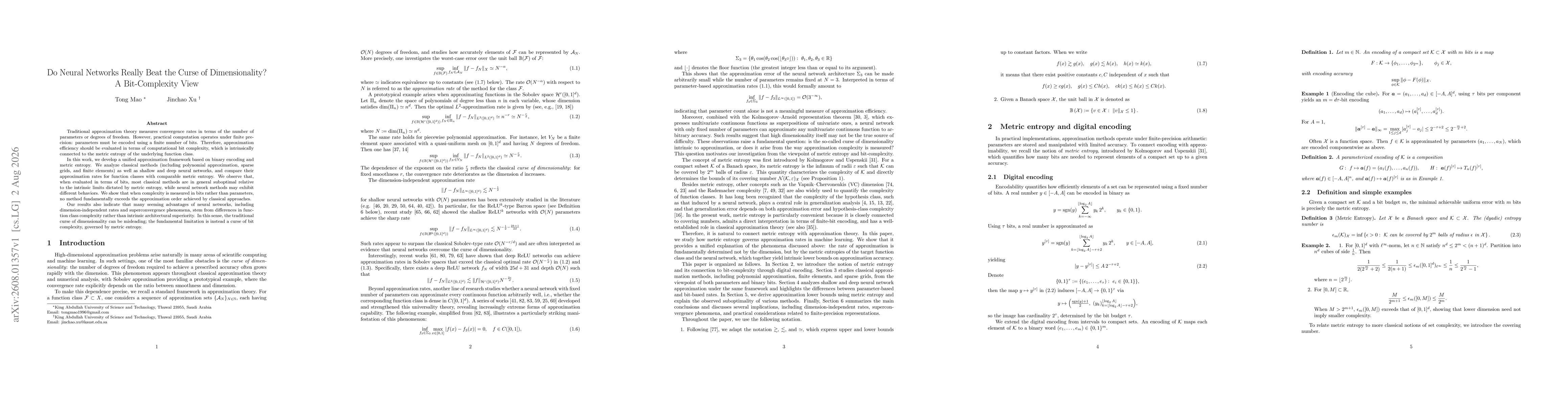 Thumbnail for Do Neural Networks Really Beat the Curse of Dimensionality? A Bit-Complexity View