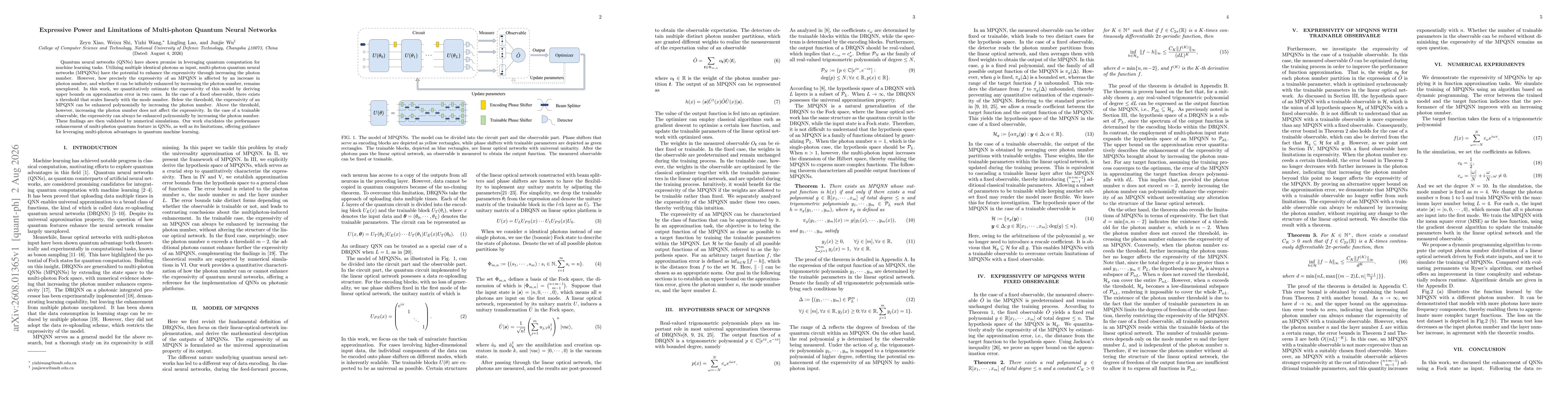Thumbnail for Expressive Power and Limitations of Multi-photon Quantum Neural Networks