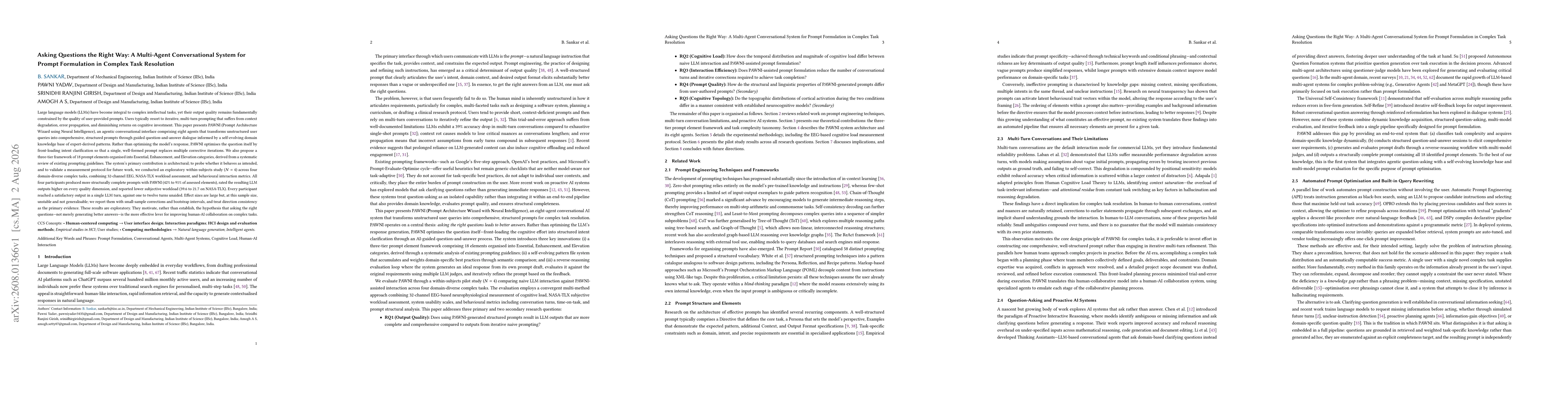Thumbnail for Asking Questions the Right Way: A Multi-Agent Conversational System for Prompt Formulation in Complex Task Resolution
