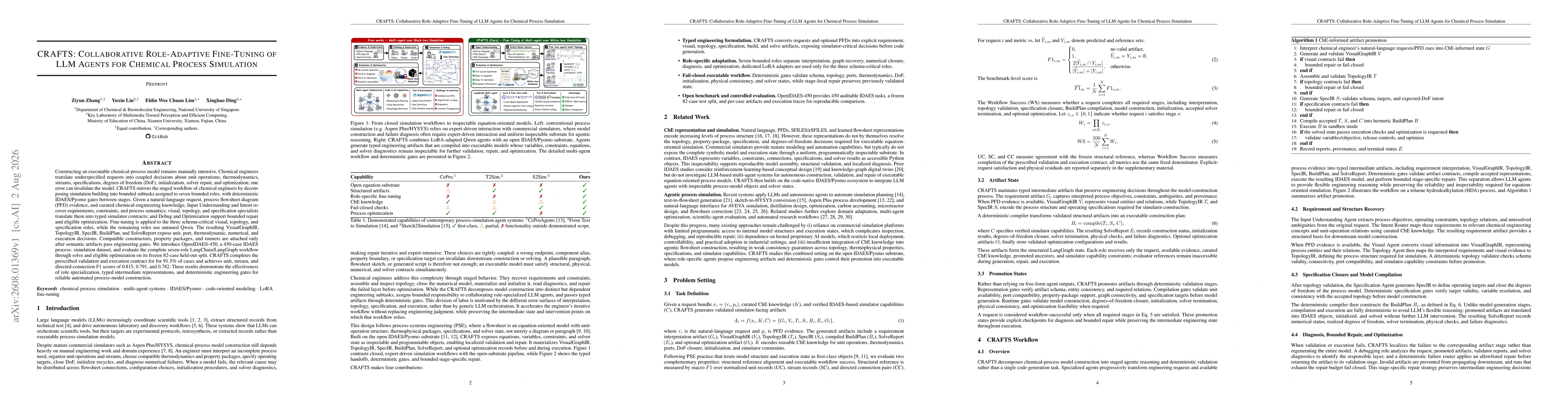 Thumbnail for CRAFTS: Collaborative Role-Adaptive Fine-Tuning of LLM Agents for Chemical Process Simulation