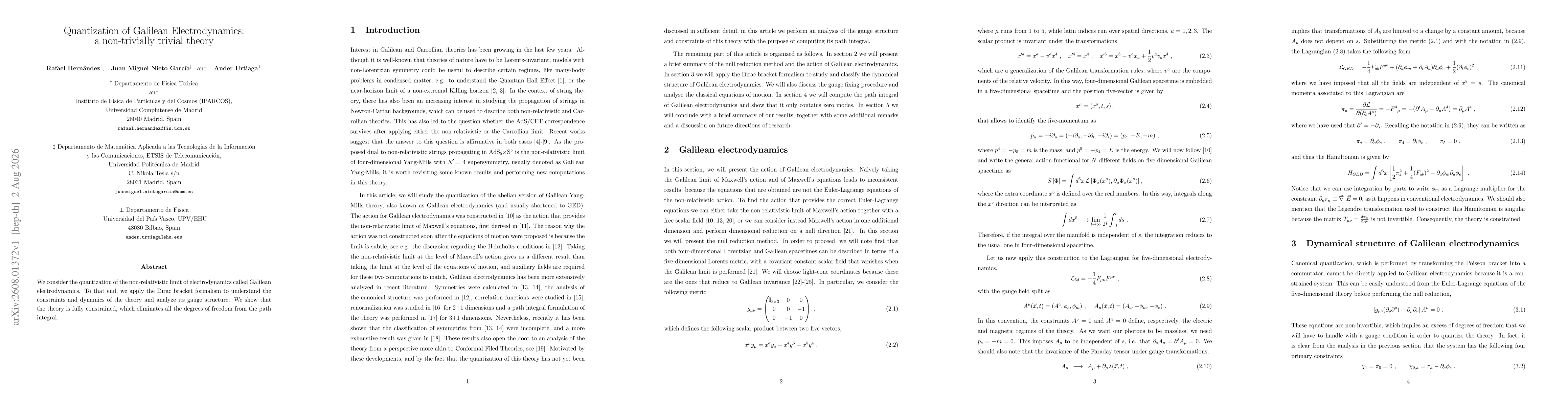 Thumbnail for Quantization of Galilean Electrodynamics: a non-trivially trivial theory