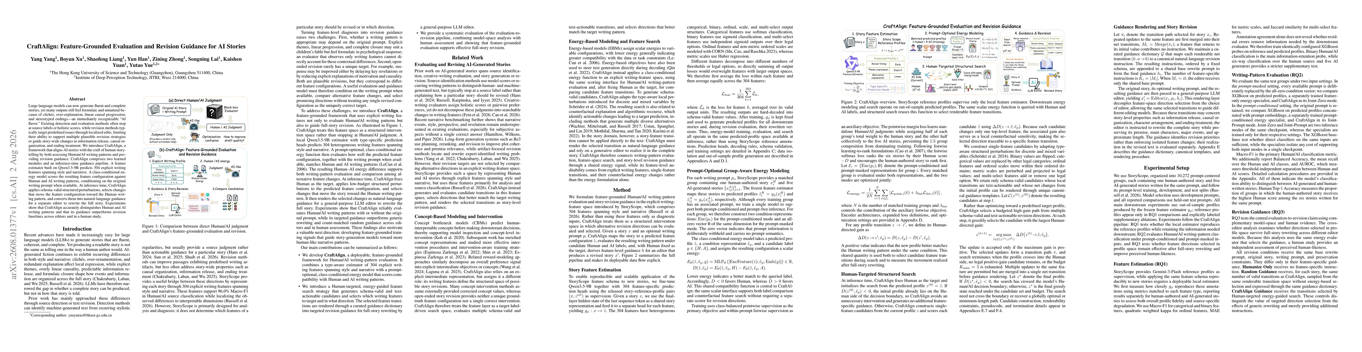 Thumbnail for CraftAlign: Feature-Grounded Evaluation and Revision Guidance for AI Stories