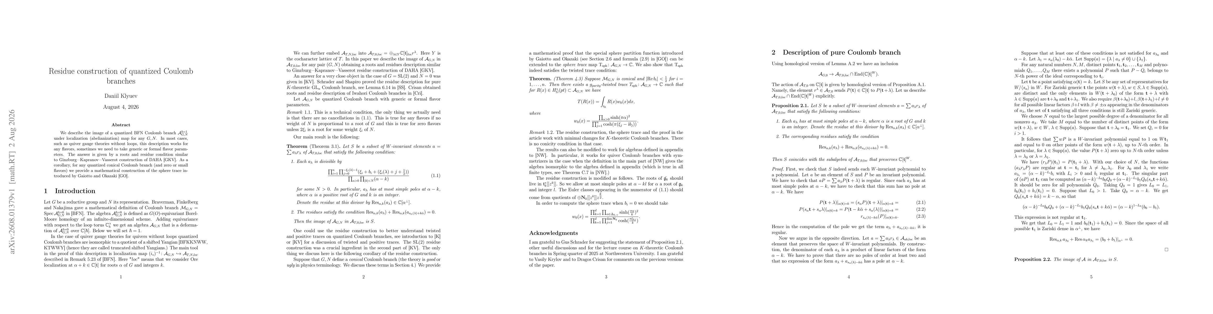 Thumbnail for Residue construction of quantized Coulomb branches