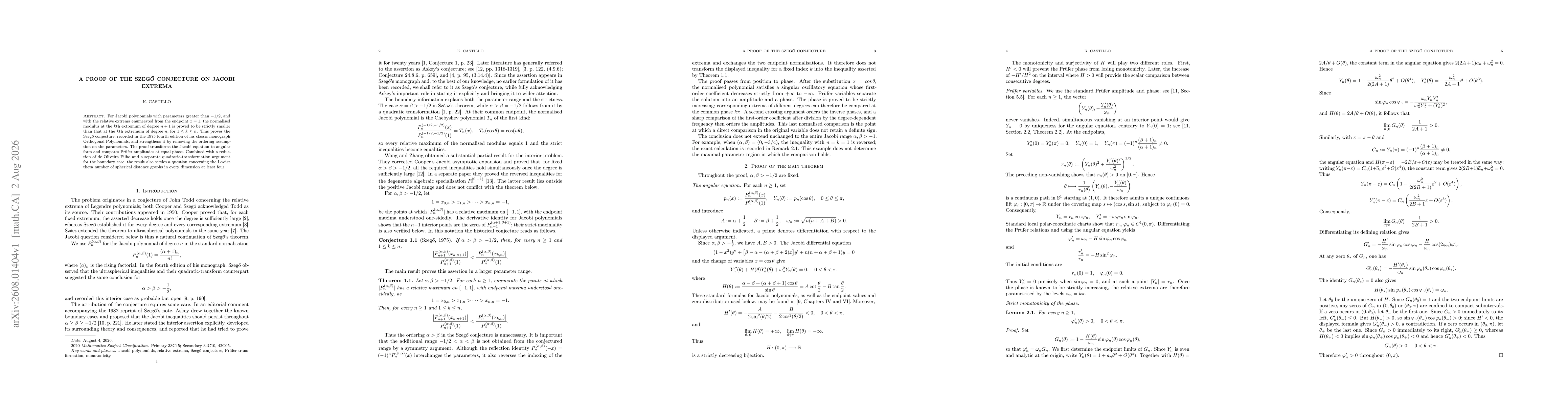 Thumbnail for A proof of the Szegő conjecture on Jacobi extrema
