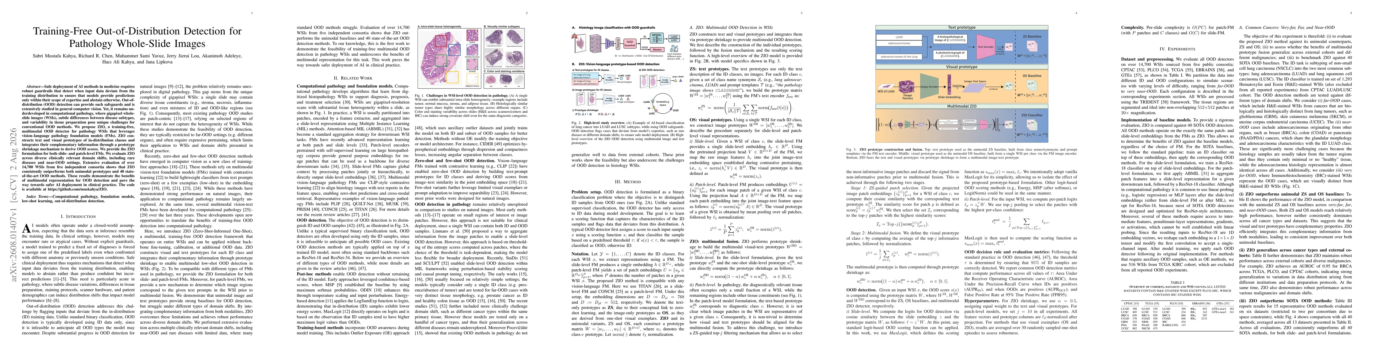 Thumbnail for Training-Free Out-of-Distribution Detection for Pathology Whole-Slide Images