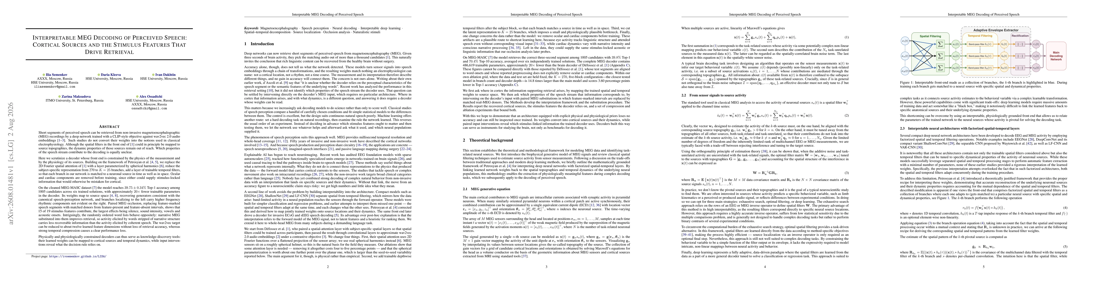 Thumbnail for Interpretable MEG Decoding of Perceived Speech: Cortical Sources and the Stimulus Features That Drive Retrieval