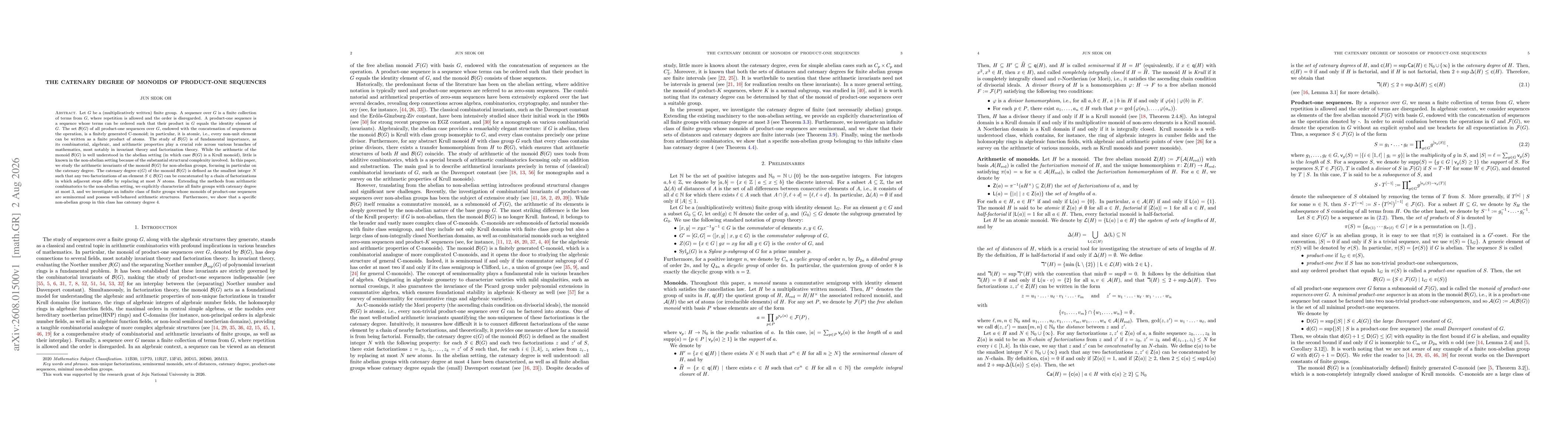 Thumbnail for The catenary degree of monoids of product-one sequences