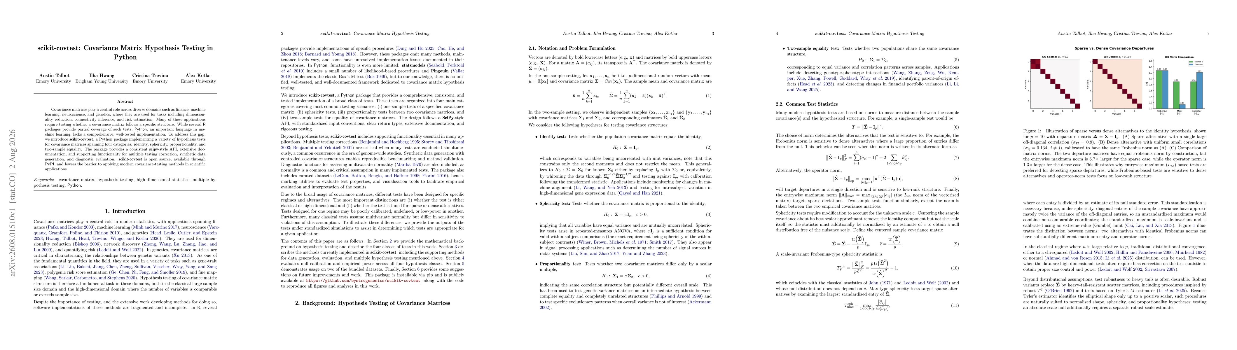 Thumbnail for scikit-covtest: Covariance Matrix Hypothesis Testing in Python