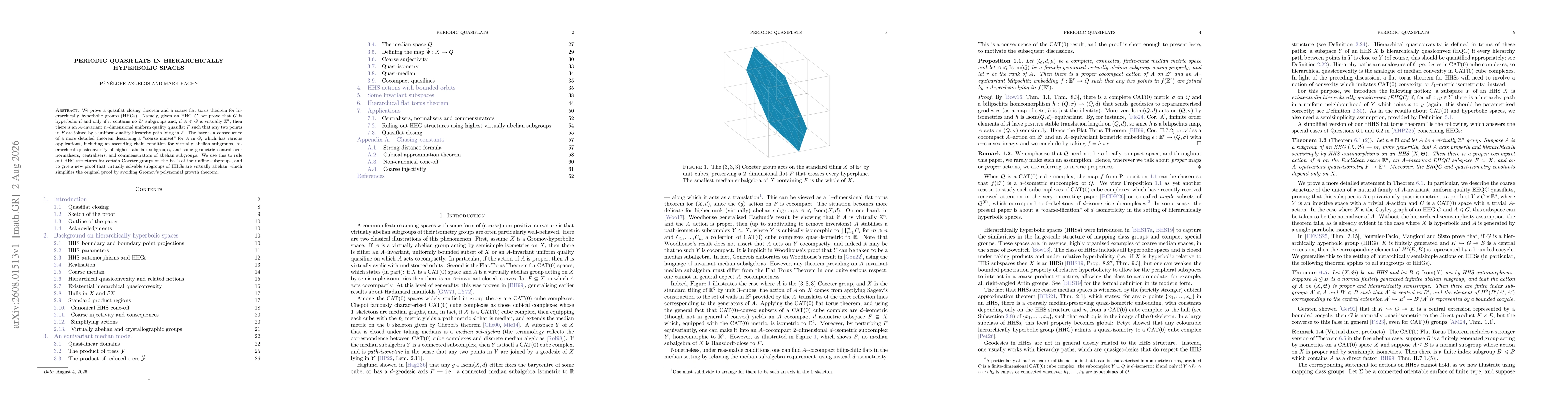 Thumbnail for Periodic quasiflats in hierarchically hyperbolic spaces