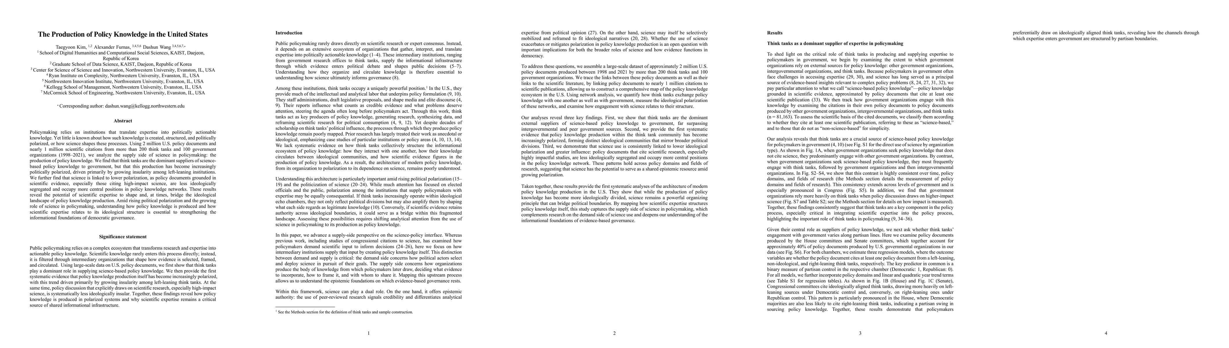 Thumbnail for The Production of Policy Knowledge in the United States