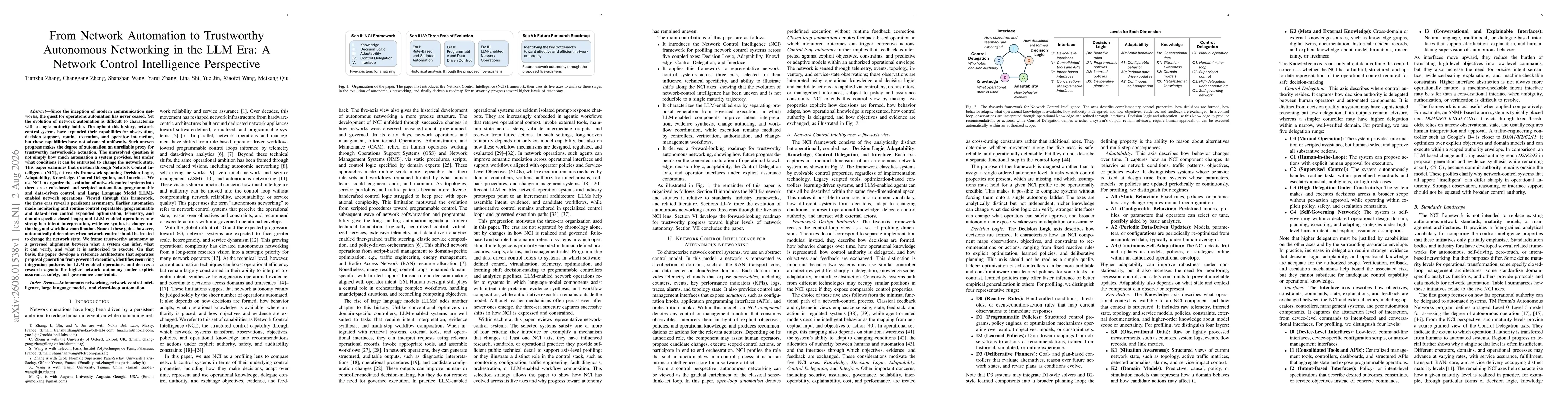 Thumbnail for From Network Automation to Trustworthy Autonomous Networking in the LLM Era: A Network Control Intelligence Perspective