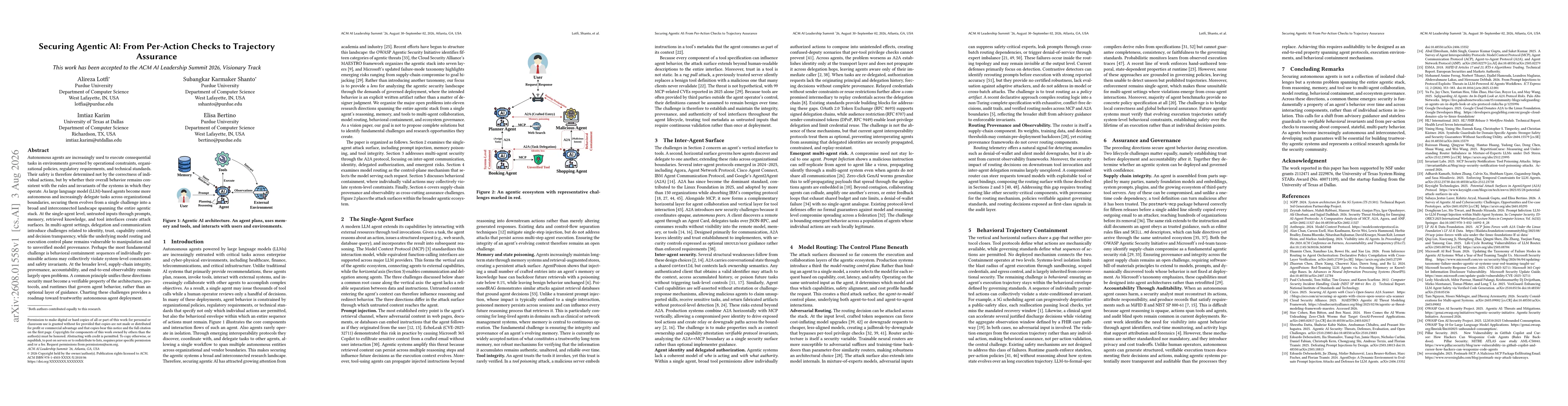 Thumbnail for Securing Agentic AI: From Per-Action Checks to Trajectory Assurance