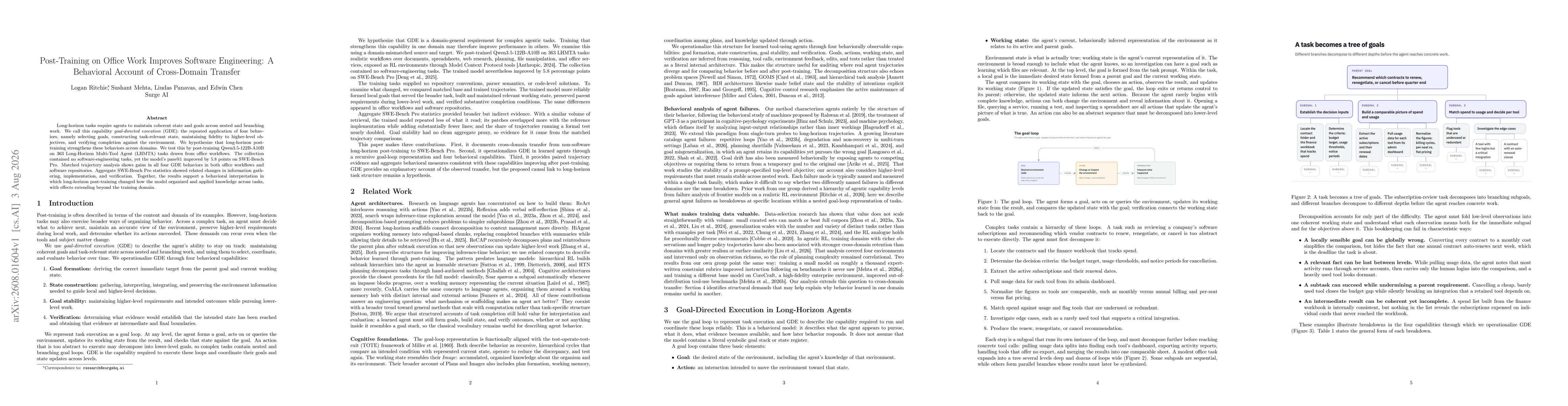 Thumbnail for Post-Training on Office Work Improves Software Engineering: A Behavioral Account of Cross-Domain Transfer