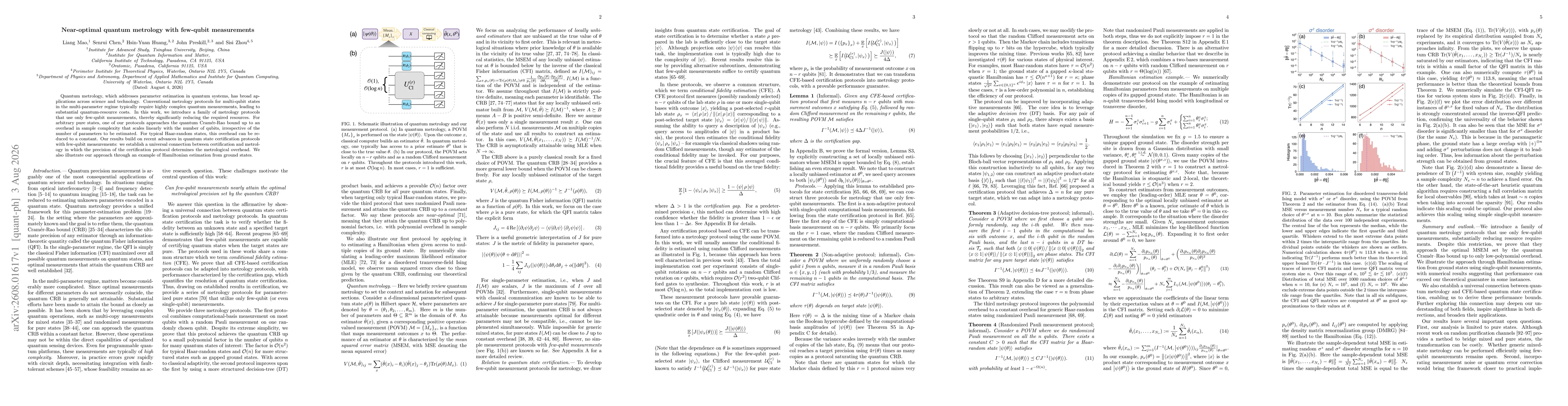 Thumbnail for Near-optimal quantum metrology with few-qubit measurements