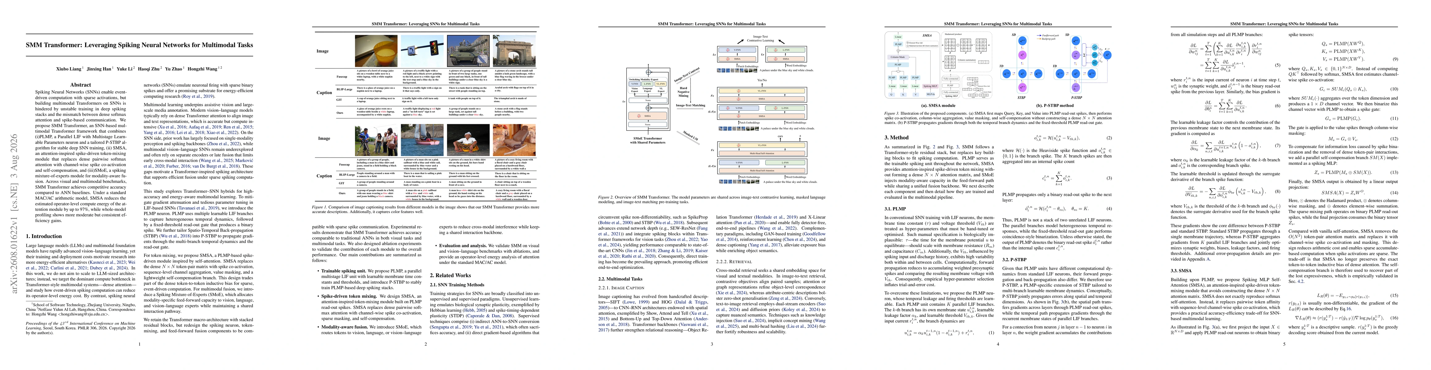 Thumbnail for SMM Transformer: Leveraging Spiking Neural Networks for Multimodal Tasks