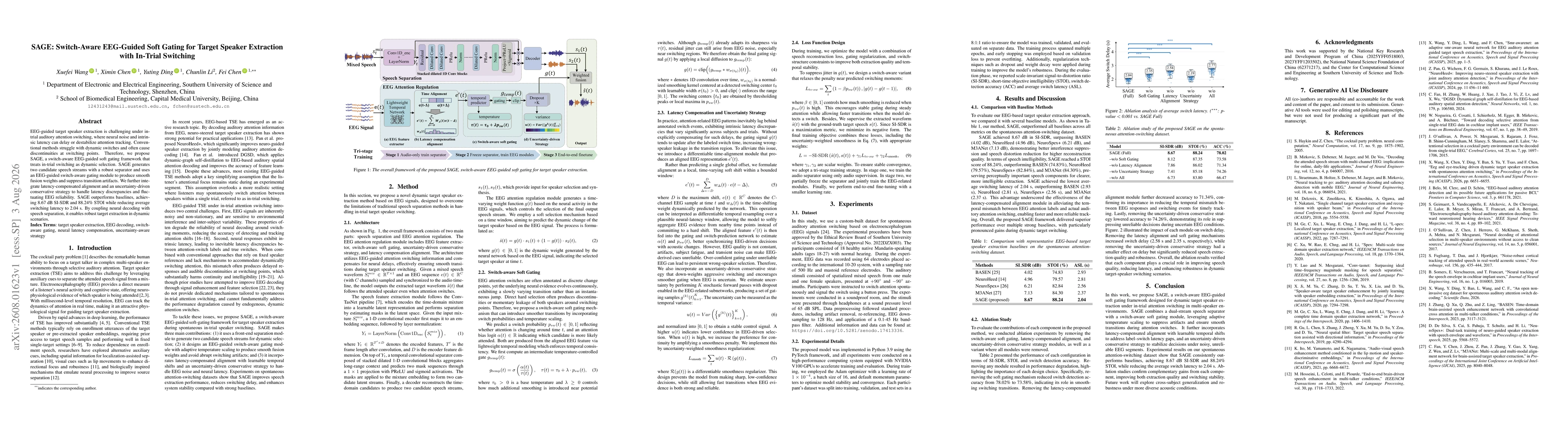 Thumbnail for SAGE: Switch-Aware EEG-Guided Soft Gating for Target Speaker Extraction with In-Trial Switching
