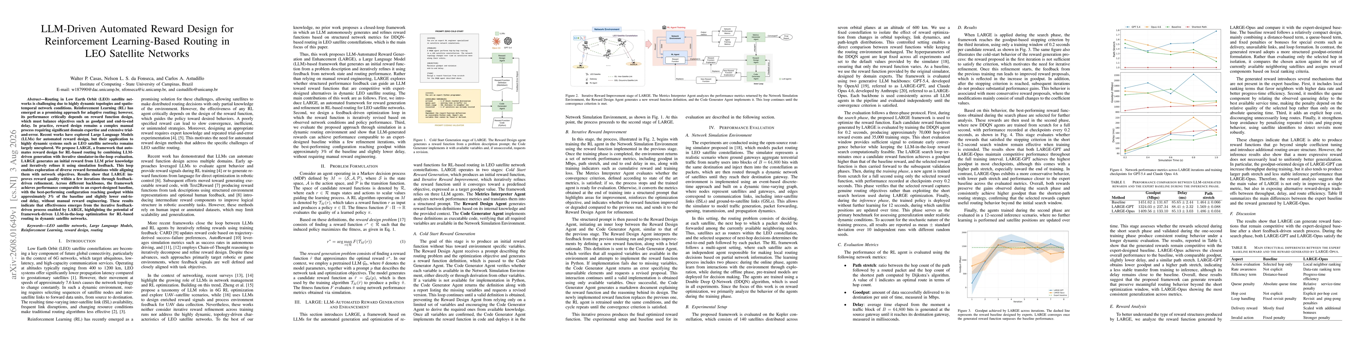 Thumbnail for LLM-Driven Automated Reward Design for Reinforcement Learning-Based Routing in LEO Satellite Networks