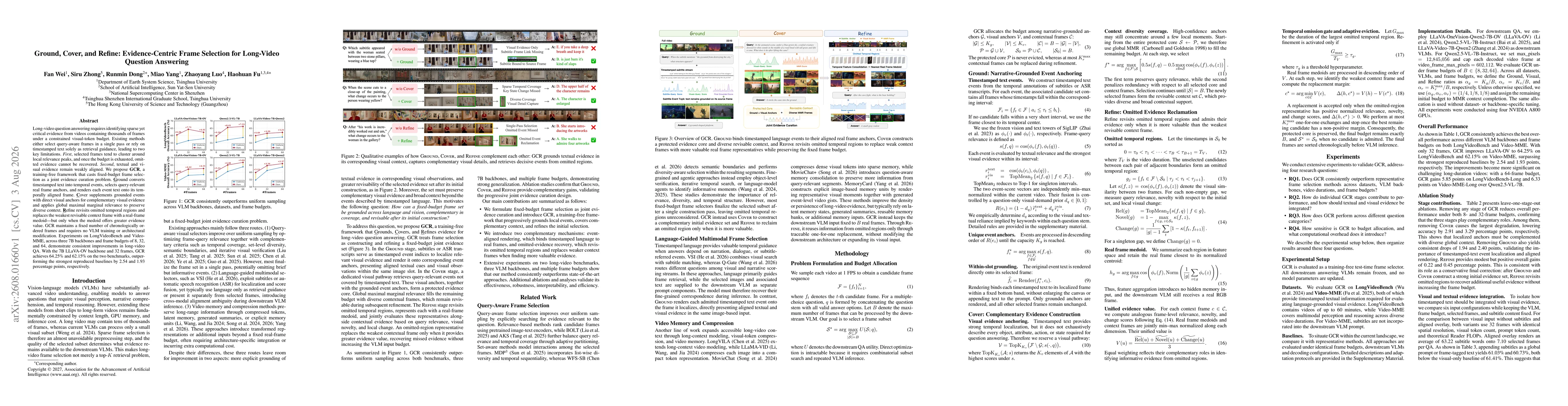 Thumbnail for Ground, Cover, and Refine: Evidence-Centric Frame Selection for Long-Video Question Answering